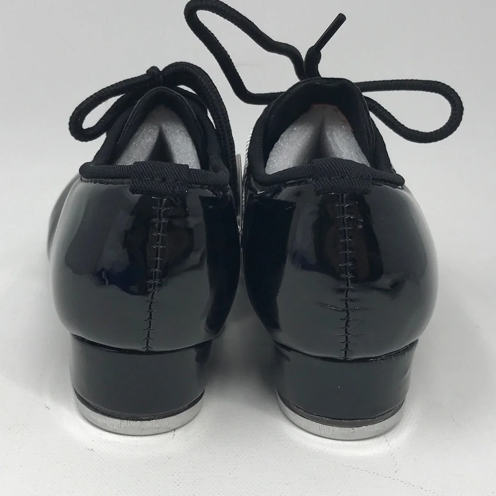 WUIWUIYU Lace Up Tap Dancing Shoes, Unisex Kid's Size 12(B)28  - Black - Picture 5 of 10
